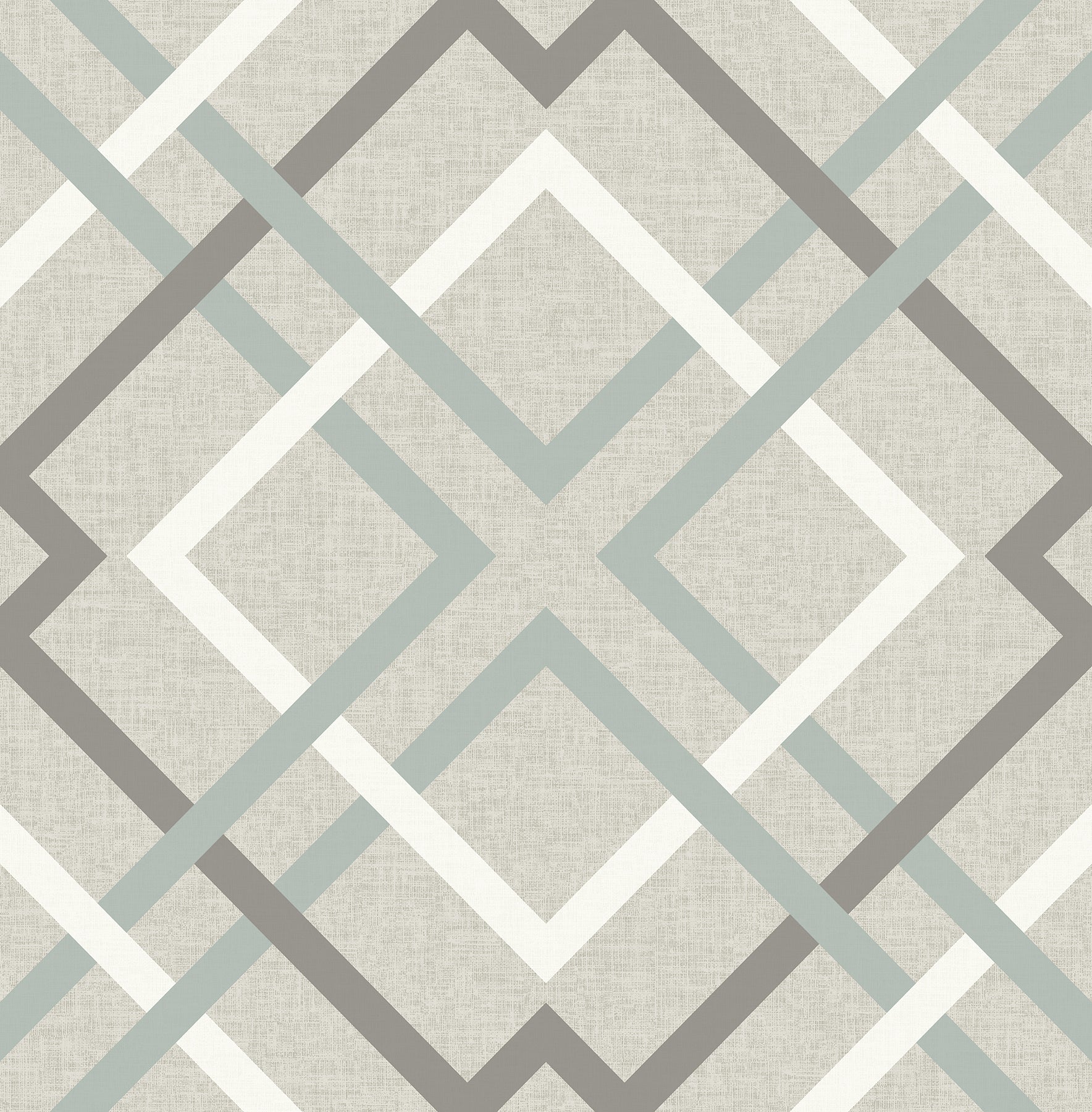 Brewster Saltire Taupe Geometric Wallpaper, 20.5-in by 33-ft