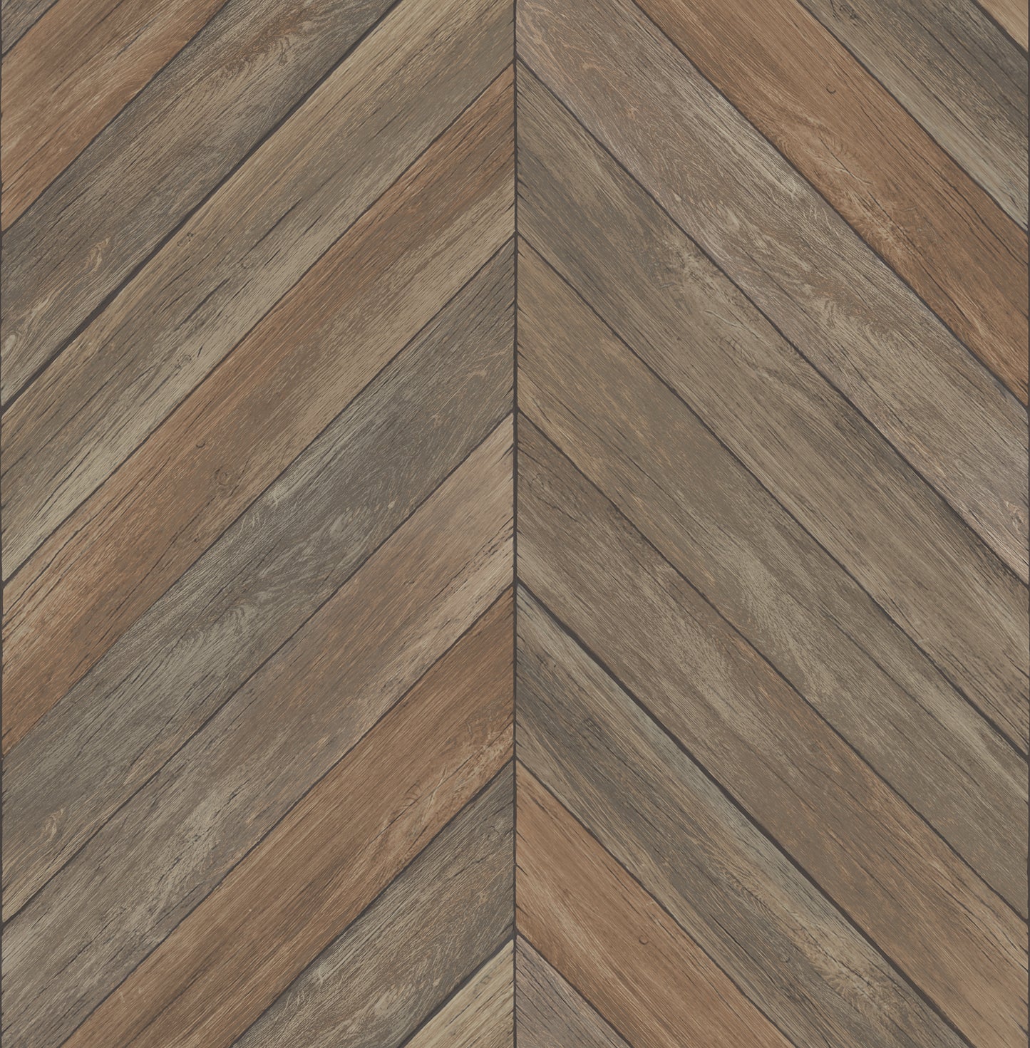 Brewster Parisian Chestnut Chevron Wood Wallpaper, 20.5-in by 33-ft