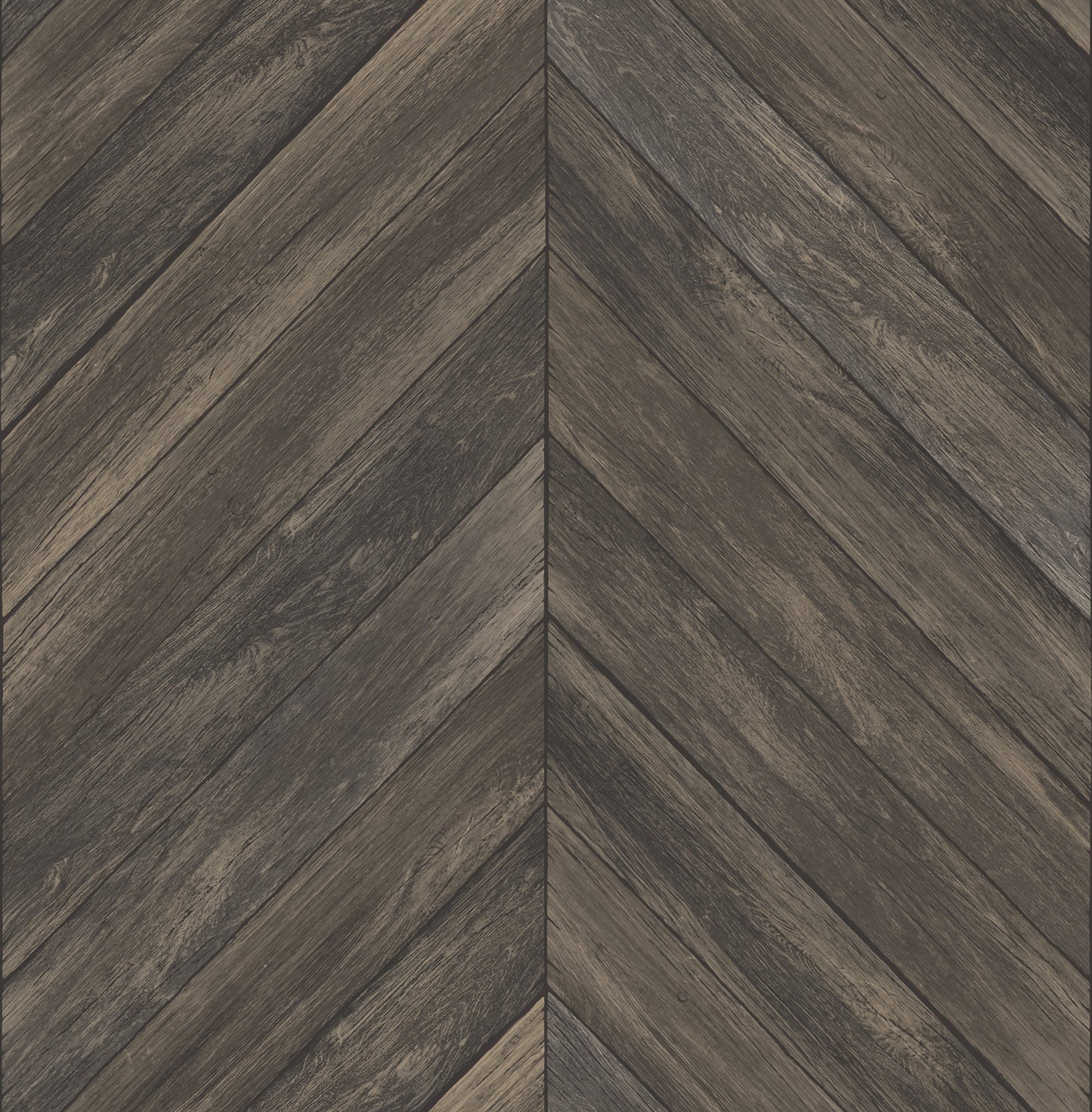 Brewster Parisian Dark Brown Chevron Wood Wallpaper, 20.5-in by 33-ft