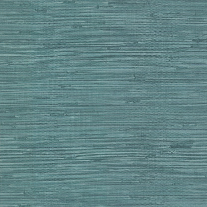 Brewster Fiber Teal Faux Grasscloth Wallpaper, 20.5-in by 33-ft