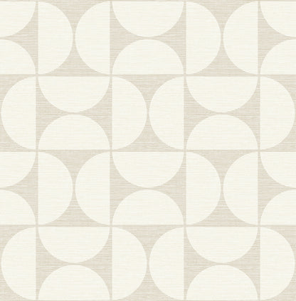 Brewster Deedee Beige Geometric Faux Grasscloth Wallpaper, 20.5-in by 33-ft