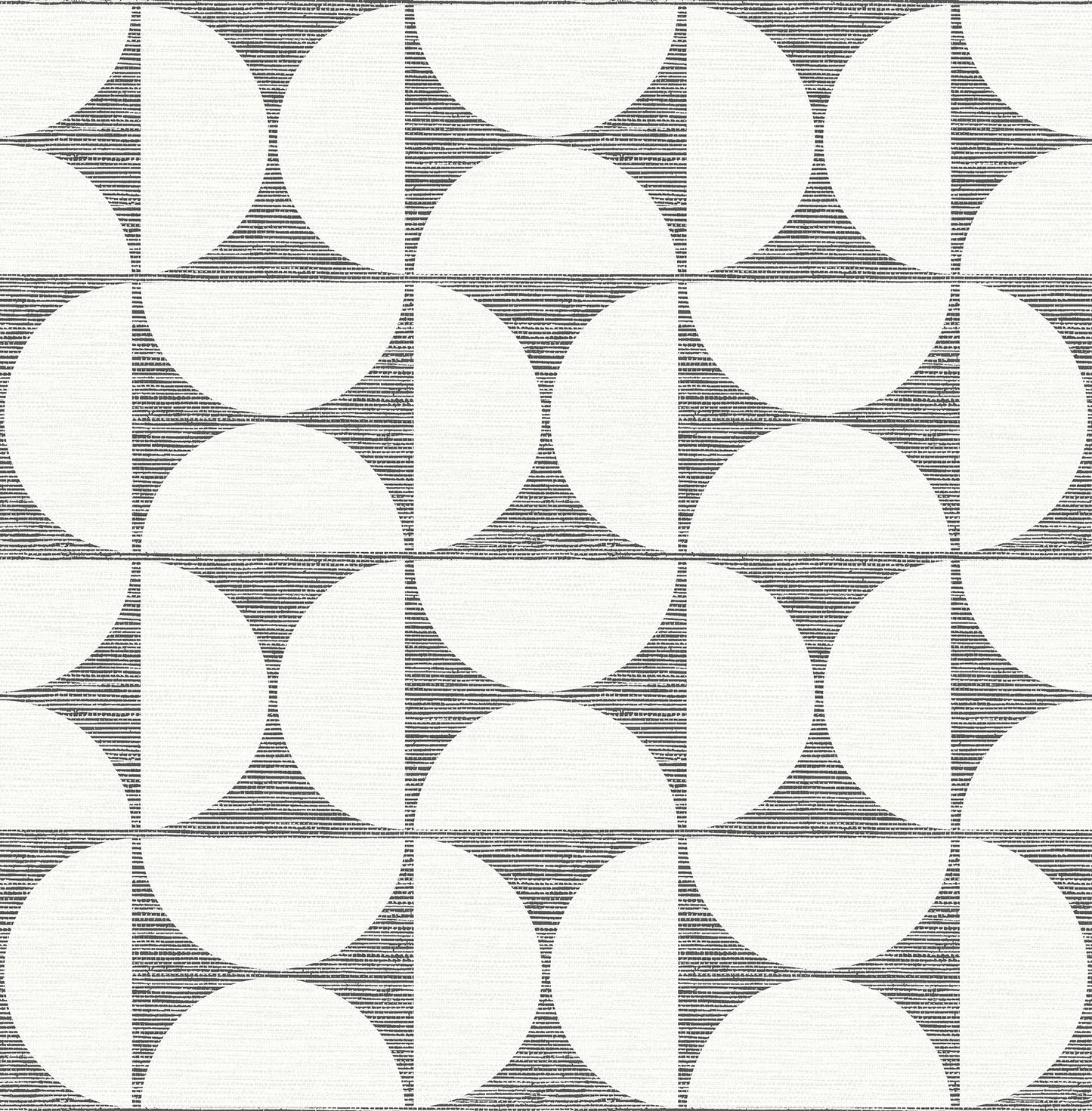 Brewster Deedee Black Geometric Faux Grasscloth Wallpaper, 20.5-in by 33-ft