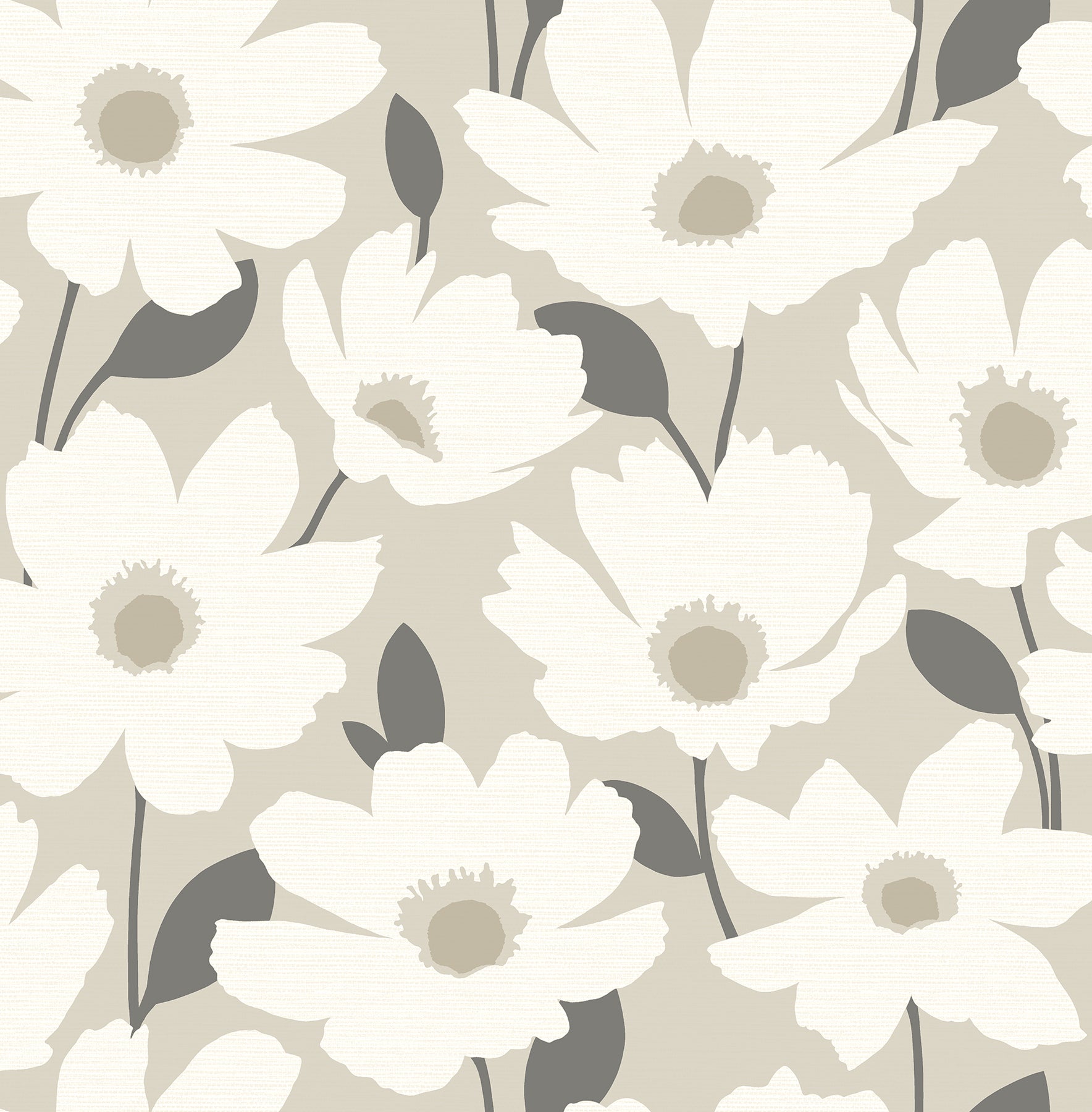 Brewster Astera Beige Floral Wallpaper, 20.5-in by 33-ft