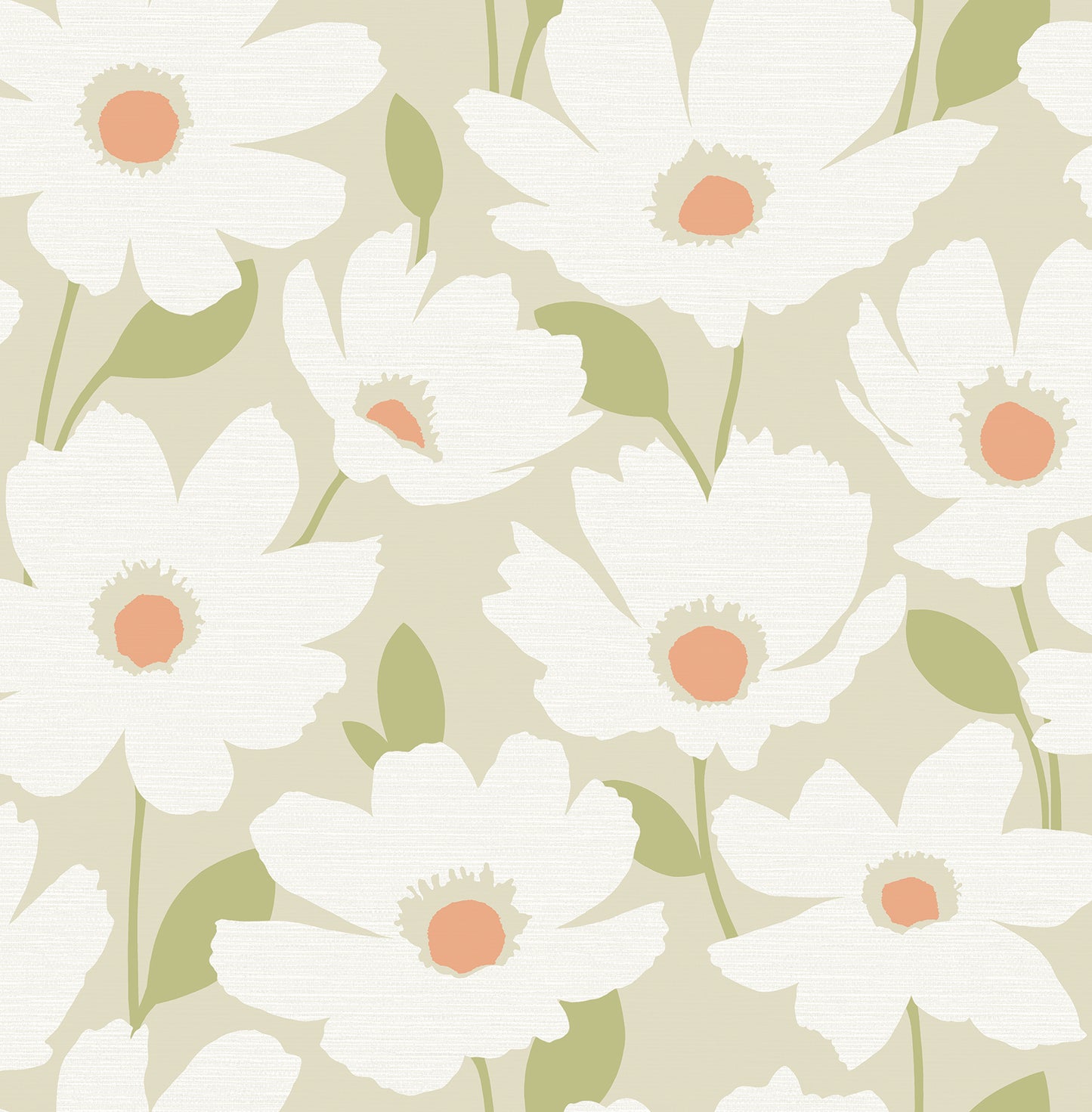 Brewster Astera Neutral Floral Wallpaper, 20.5-in by 33-ft