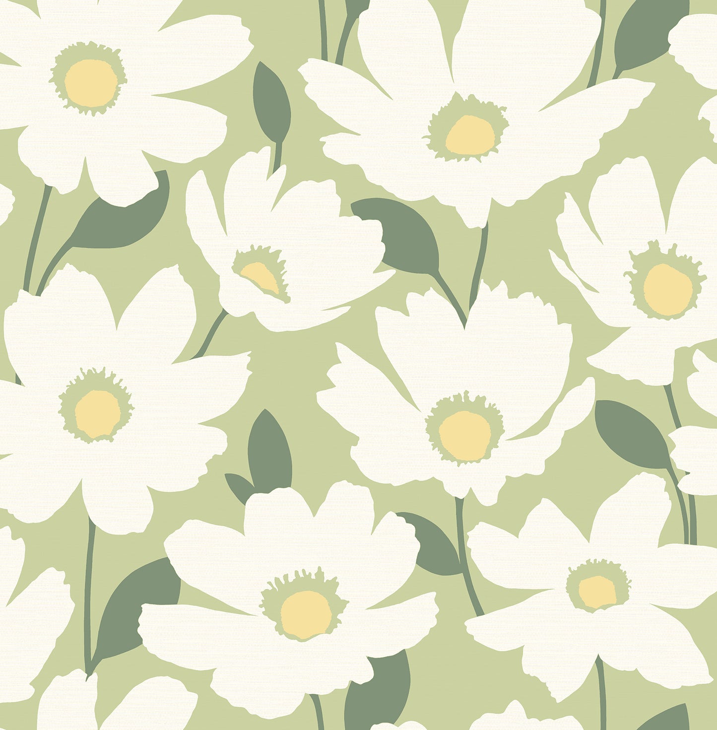 Brewster Astera Green Floral Wallpaper, 20.5-in by 33-ft