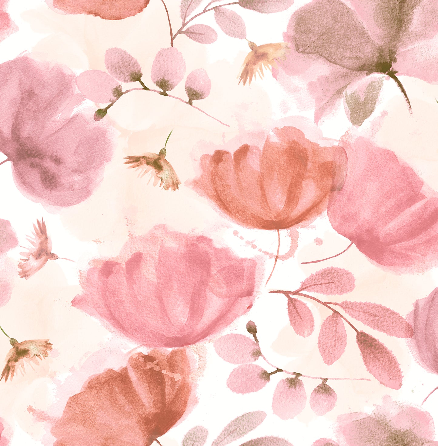 Brewster Zahra Pink Floral Wallpaper, 20.5-in by 33-ft