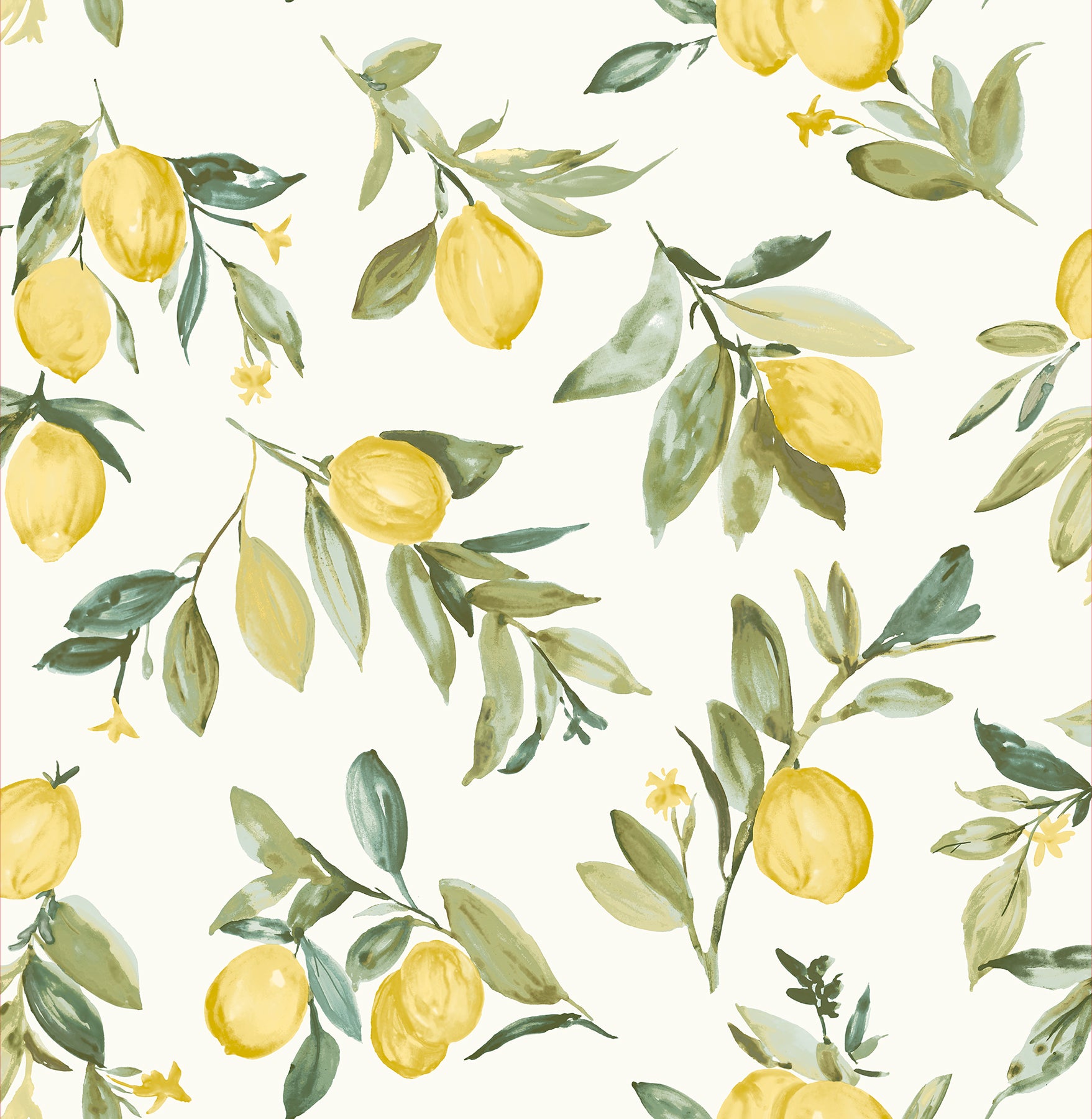 Brewster Limon Yellow Fruit Wallpaper, 20.5-in by 33-ft