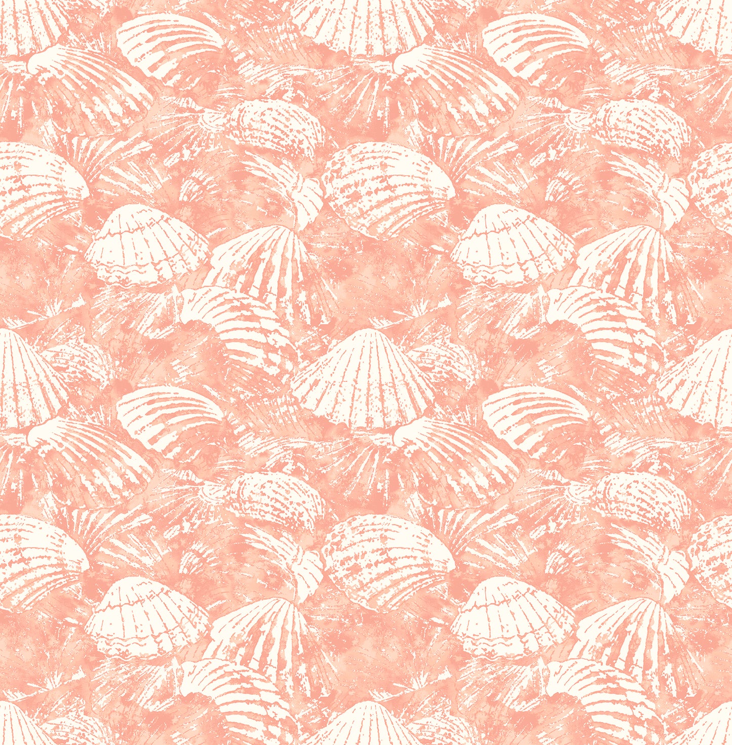 Brewster Surfside Coral Shells Wallpaper, 20.5-in by 33-ft