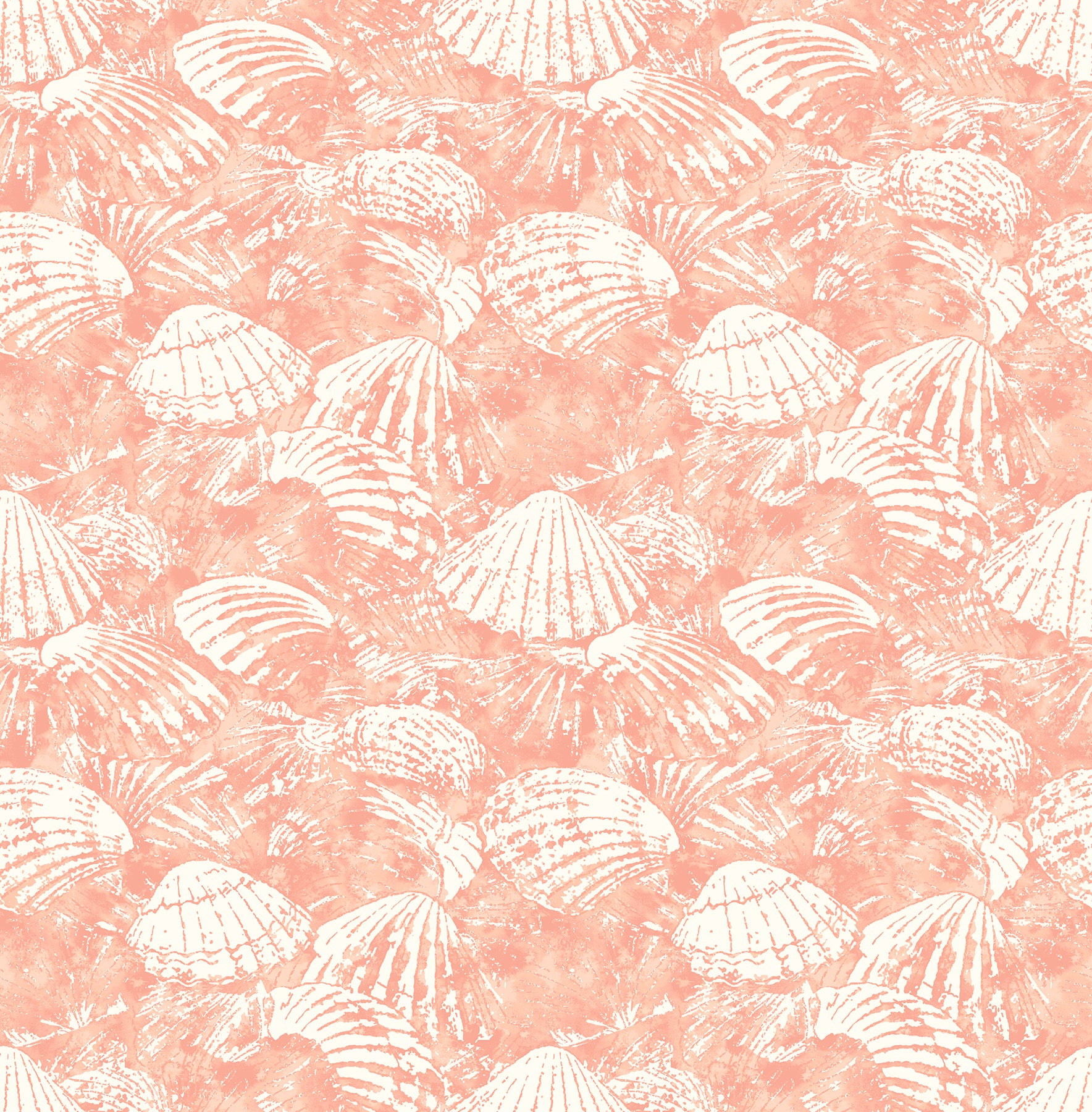 Brewster Surfside Coral Shells Wallpaper, 20.5-in by 33-ft