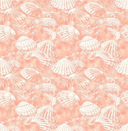 Brewster Surfside Coral Shells Wallpaper, 20.5-in by 33-ft