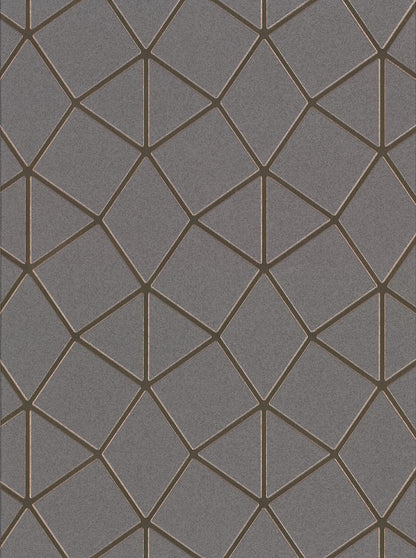 Brewster Albion Taupe Geometric Wallpaper, 20.5-in by 33-ft