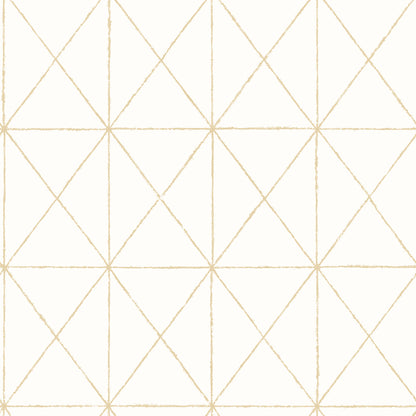 Brewster Intersection Gold Diamond Wallpaper, 20.5-in by 33-ft