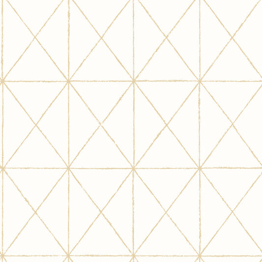 Brewster Intersection Gold Diamond Wallpaper, 20.5-in by 33-ft