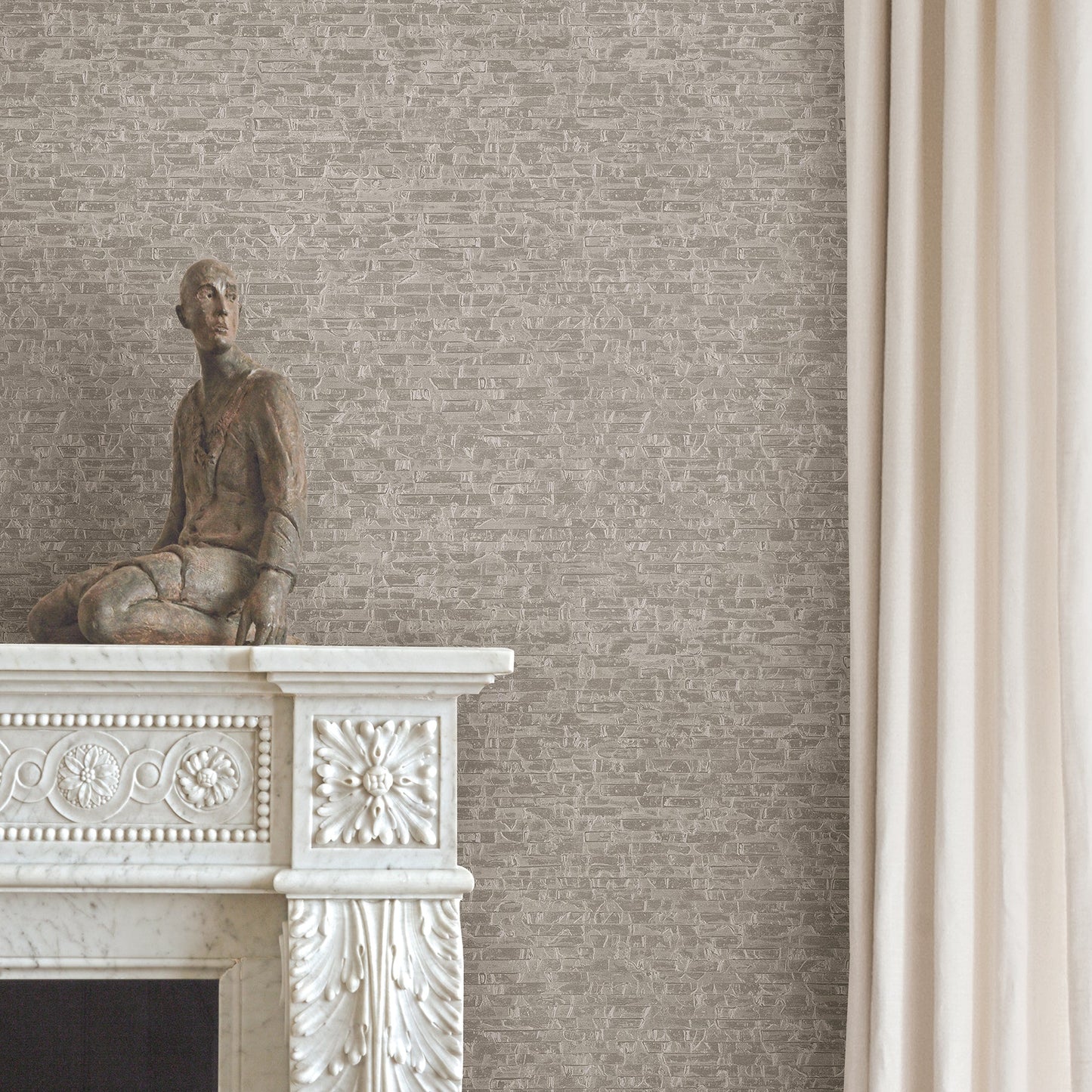 A-Street Prints Belvedere Grey Faux Slate Wallpaper, 20.5-in by 33-ft