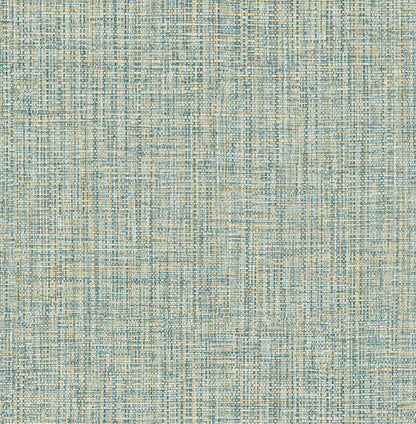 A-Street Prints Rattan Teal Woven Wallpaper, 20.5-in by 33-ft