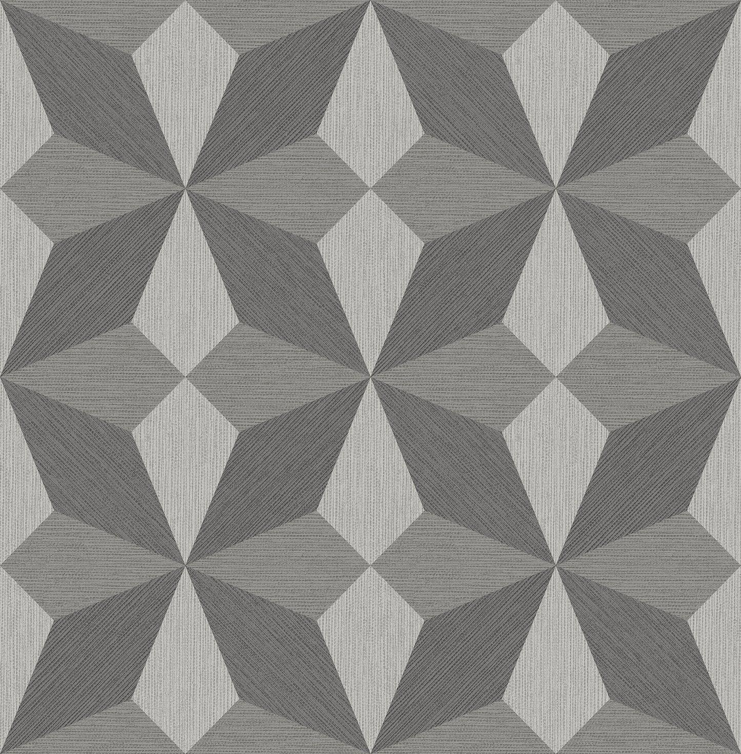 A-Street Prints Valiant Grey Faux Grasscloth Geometric Wallpaper, 20.5-in by 33-ft