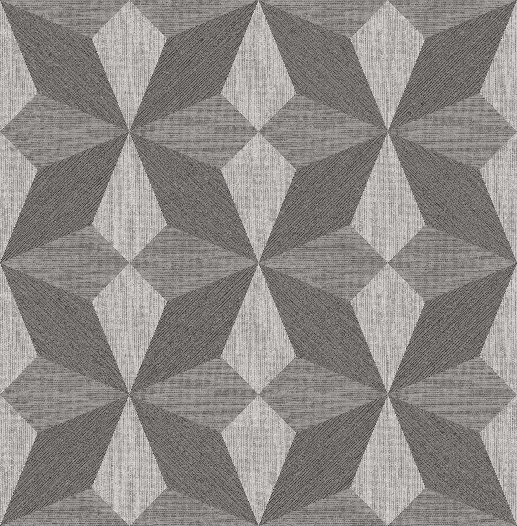 A-Street Prints Valiant Grey Faux Grasscloth Geometric Wallpaper, 20.5-in by 33-ft