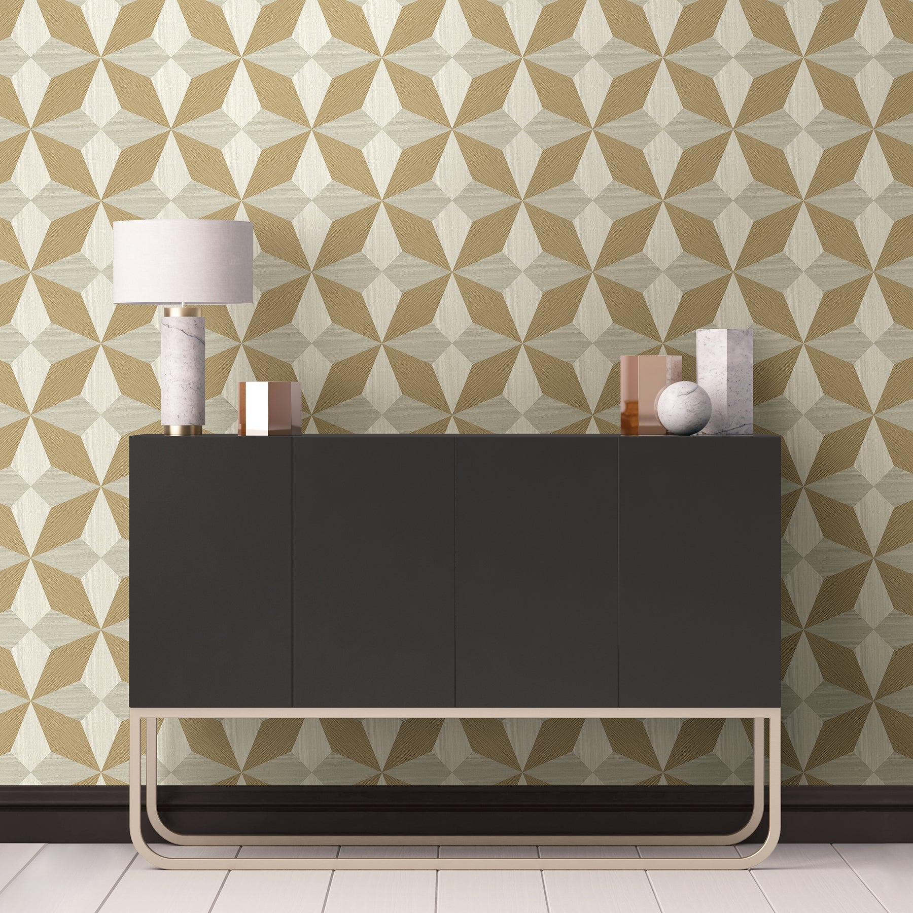 A-Street Prints Valiant Beige Faux Grasscloth Geometric Wallpaper, 20.5-in by 33-ft