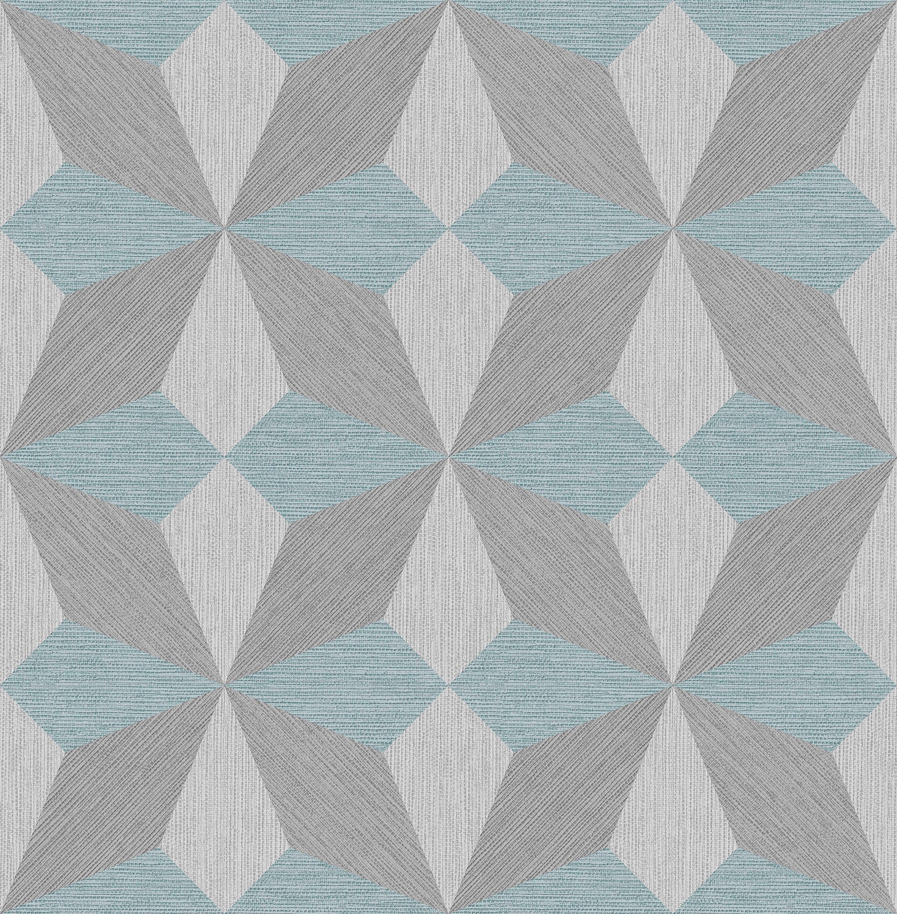 A-Street Prints Valiant Aqua Faux Grasscloth Geometric Wallpaper, 20.5-in by 33-ft