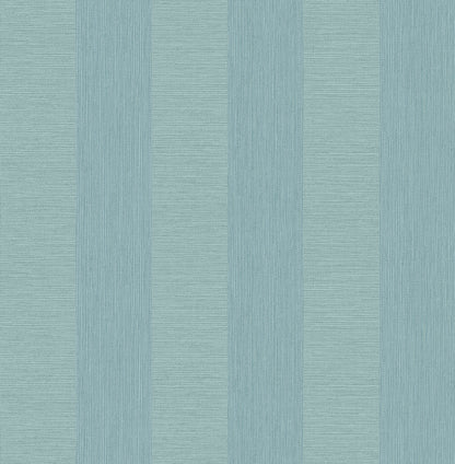 A-Street Prints Intrepid Aqua Faux Grasscloth Stripe Wallpaper, 20.5-in by 33-ft