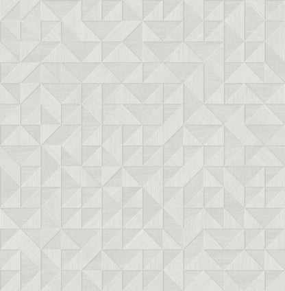 A-Street Prints Gallerie Light Grey Geometric Wood Wallpaper, 20.5-in by 33-ft