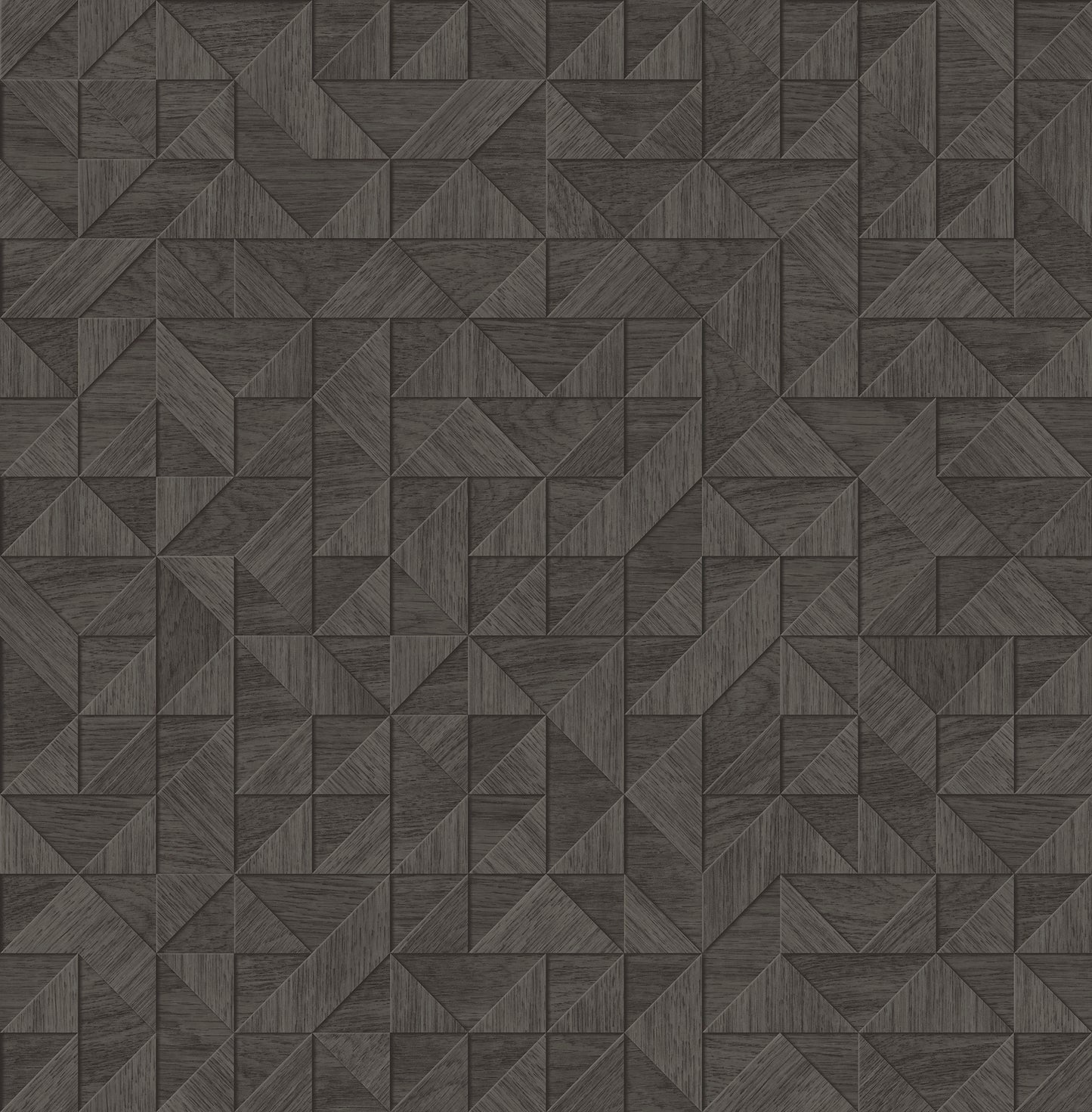 A-Street Prints Gallerie Dark Brown Geometric Wood Wallpaper, 20.5-in by 33-ft