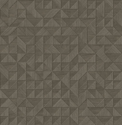 A-Street Prints Gallerie Taupe Geometric Wood Wallpaper, 20.5-in by 33-ft