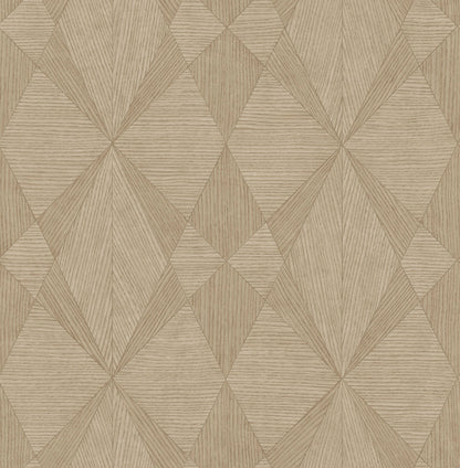 A-Street Prints Intrinsic Light Brown Geometric Wood Wallpaper, 20.5-in by 33-ft