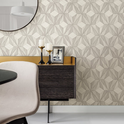 A-Street Prints Paragon Silver Geometric Wallpaper, 21-in by 33-ft