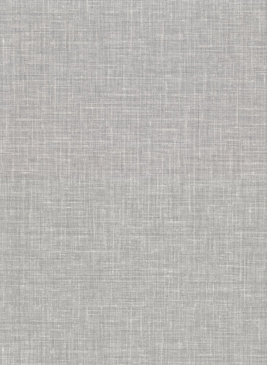 Warner Upton Grey Faux Linen Wallpaper, 27-in by 27-ft