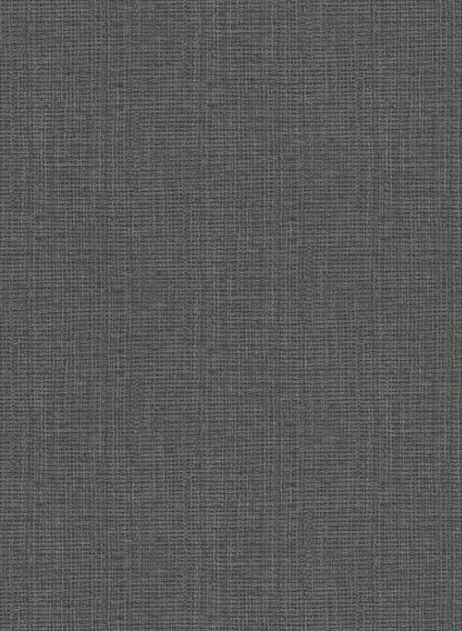 Warner Claremont Charcoal Faux Grasscloth Wallpaper, 27-in by 27-ft