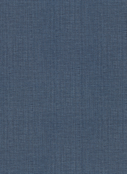 Warner Claremont Indigo Faux Grasscloth Wallpaper, 27-in by 27-ft