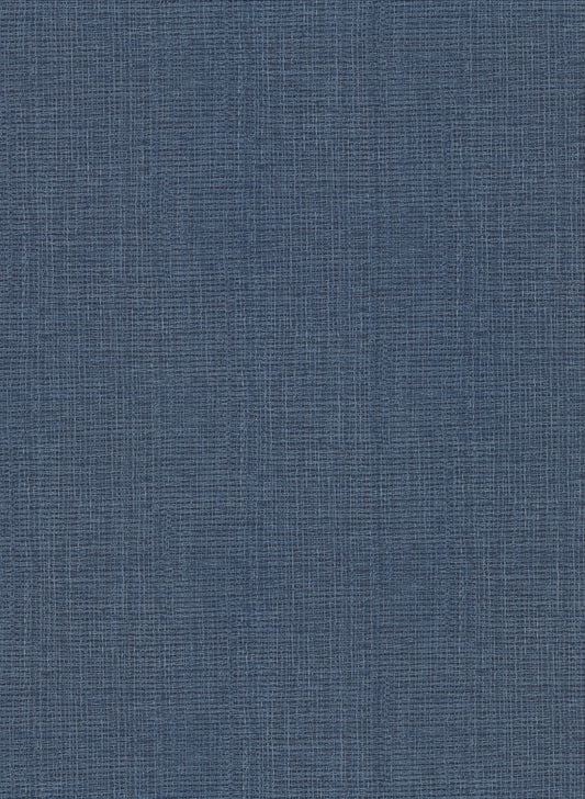 Warner Claremont Indigo Faux Grasscloth Wallpaper, 27-in by 27-ft