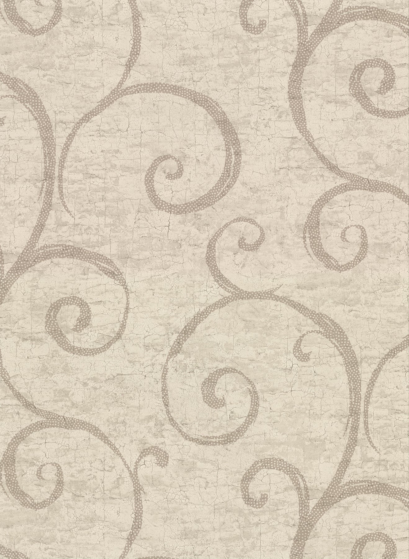 Warner Newbury Taupe Geometric Faux Plaster Wallpaper, 27-in by 27-ft