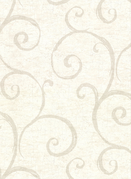 Warner Newbury Cream Geometric Faux Plaster Wallpaper, 27-in by 27-ft