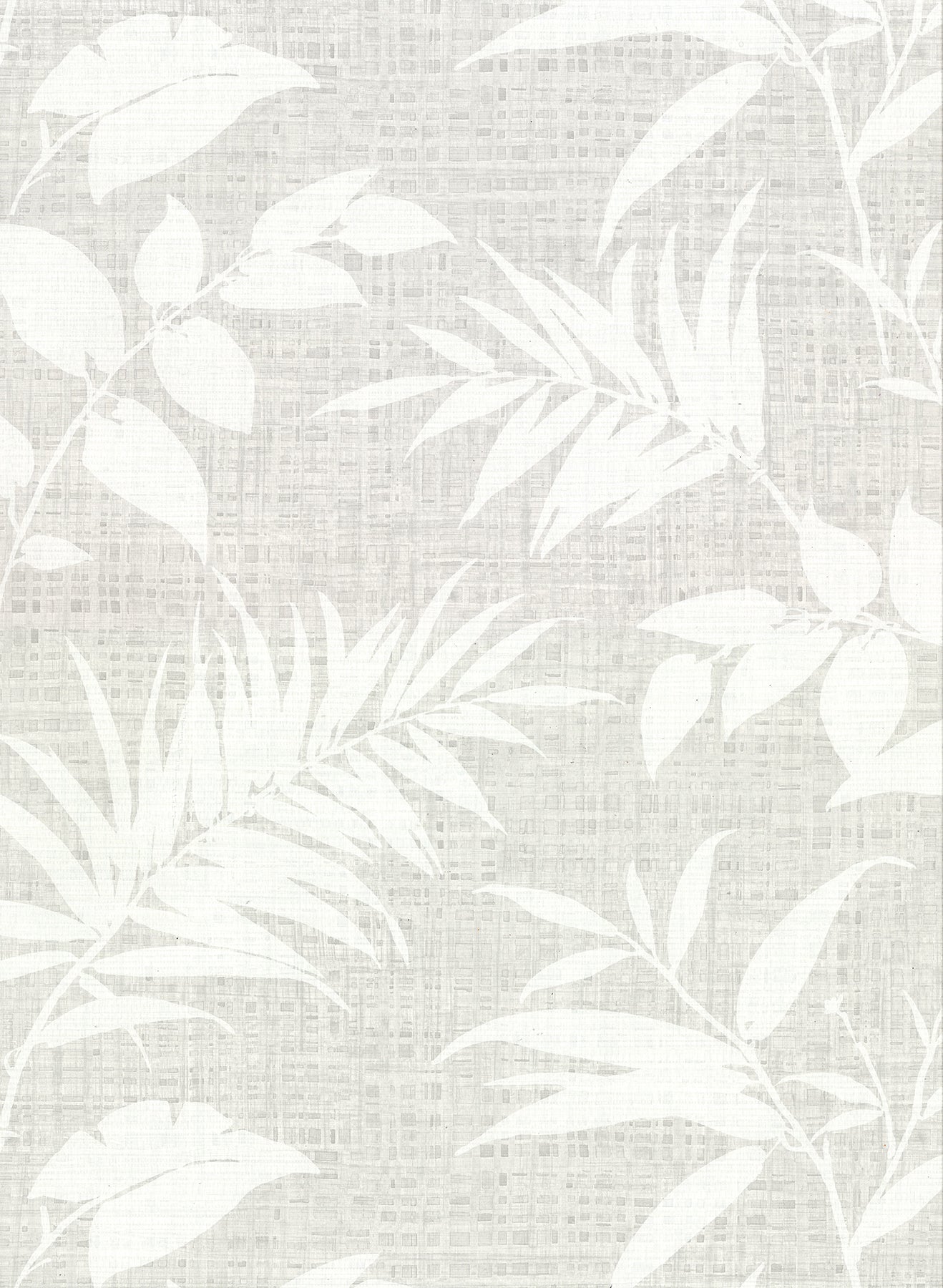 Warner Chandler Grey Botanical Faux Grasscloth Wallpaper, 27-in by 27-ft