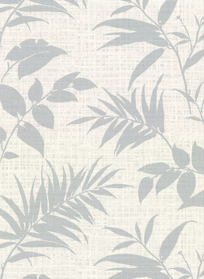 Warner Chandler Off White Botanical Faux Grasscloth Wallpaper, 27-in by 27-ft