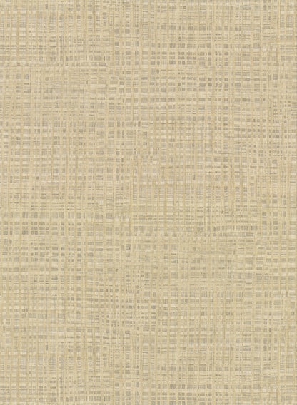 Warner Montgomery Khaki Faux Grasscloth Wallpaper, 27-in by 27-ft