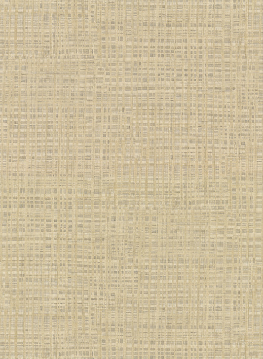 Warner Montgomery Khaki Faux Grasscloth Wallpaper, 27-in by 27-ft