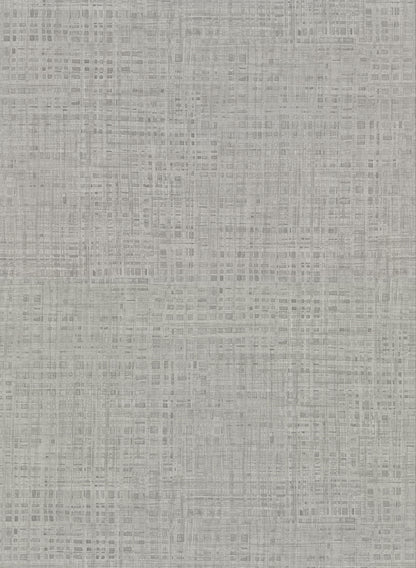 Warner Montgomery Pewter Faux Grasscloth Wallpaper, 27-in by 27-ft