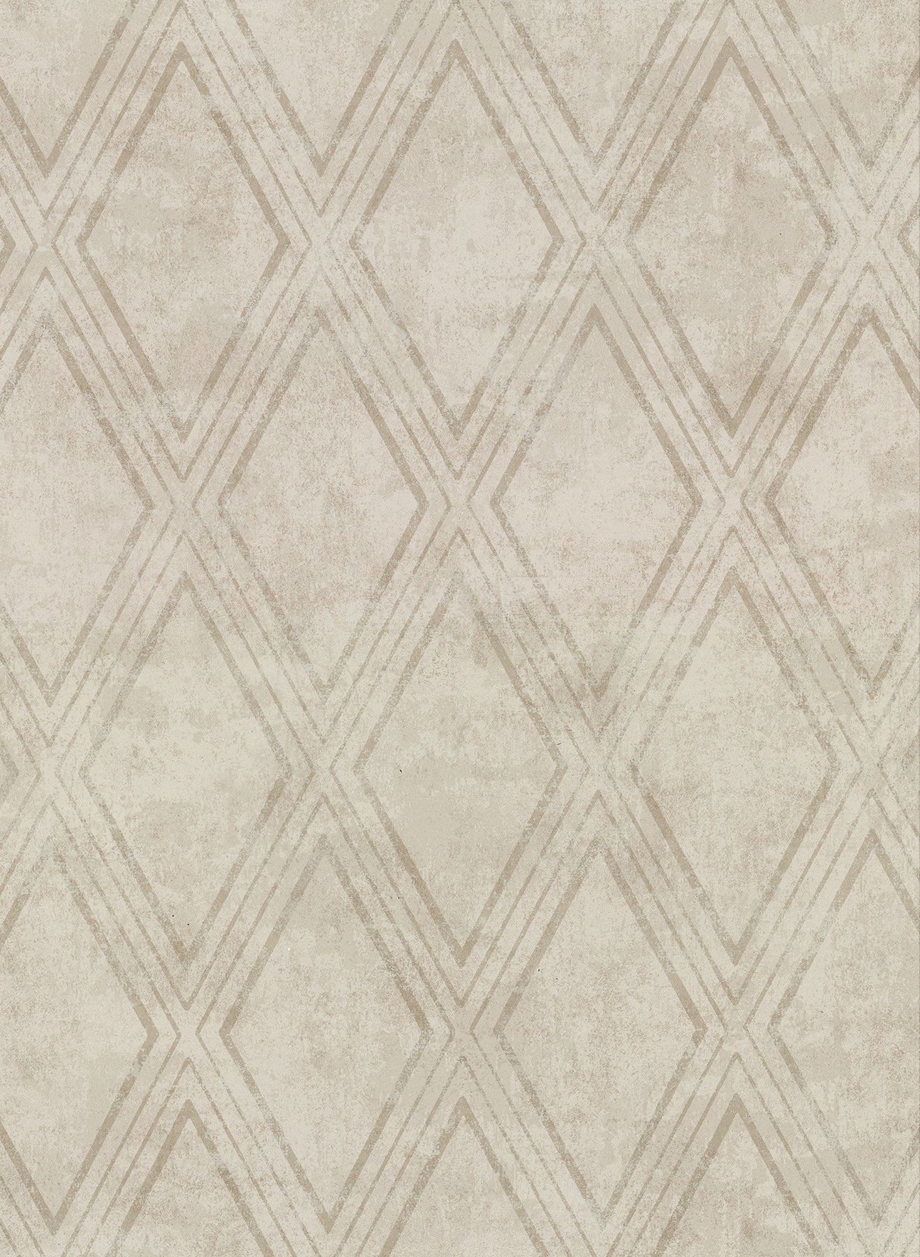 Warner Dartmouth Taupe Faux Plaster Geometric Wallpaper, 27-in by 27-ft