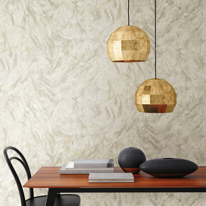 Brewster Titania Taupe Marble Texture Wallpaper, 27.5-in by 33-ft