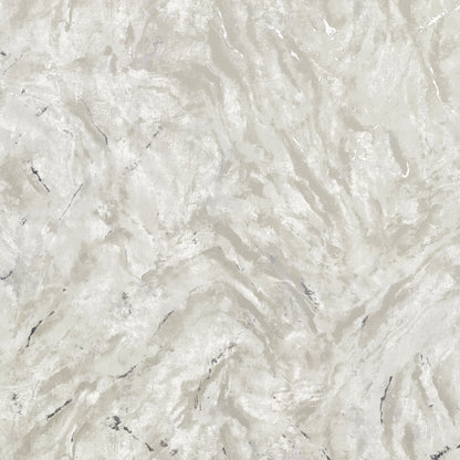 Brewster Titania Silver Marble Texture Wallpaper, 27.5-in by 33-ft