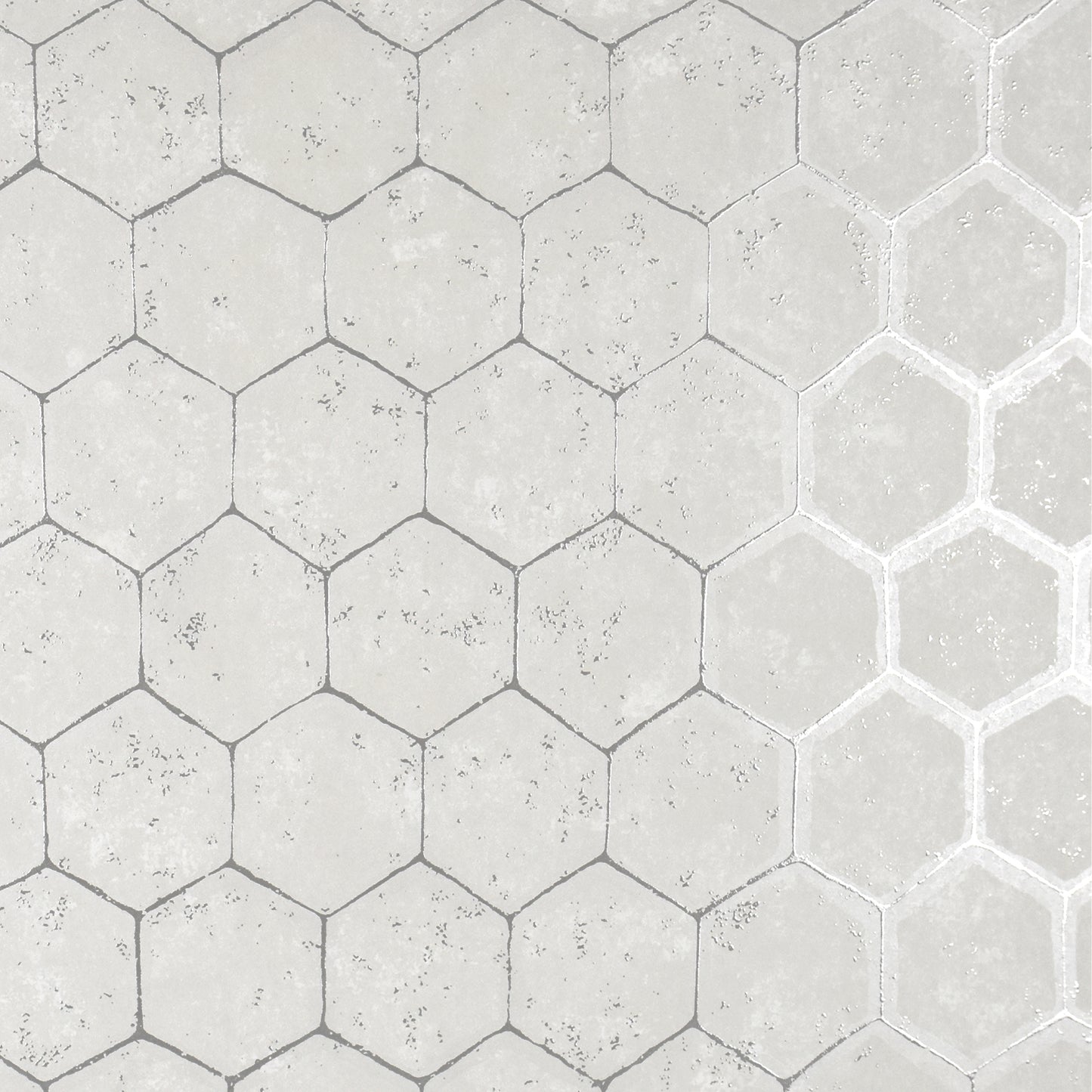 Brewster Starling Silver Honeycomb Wallpaper, 27.5-in by 33-ft