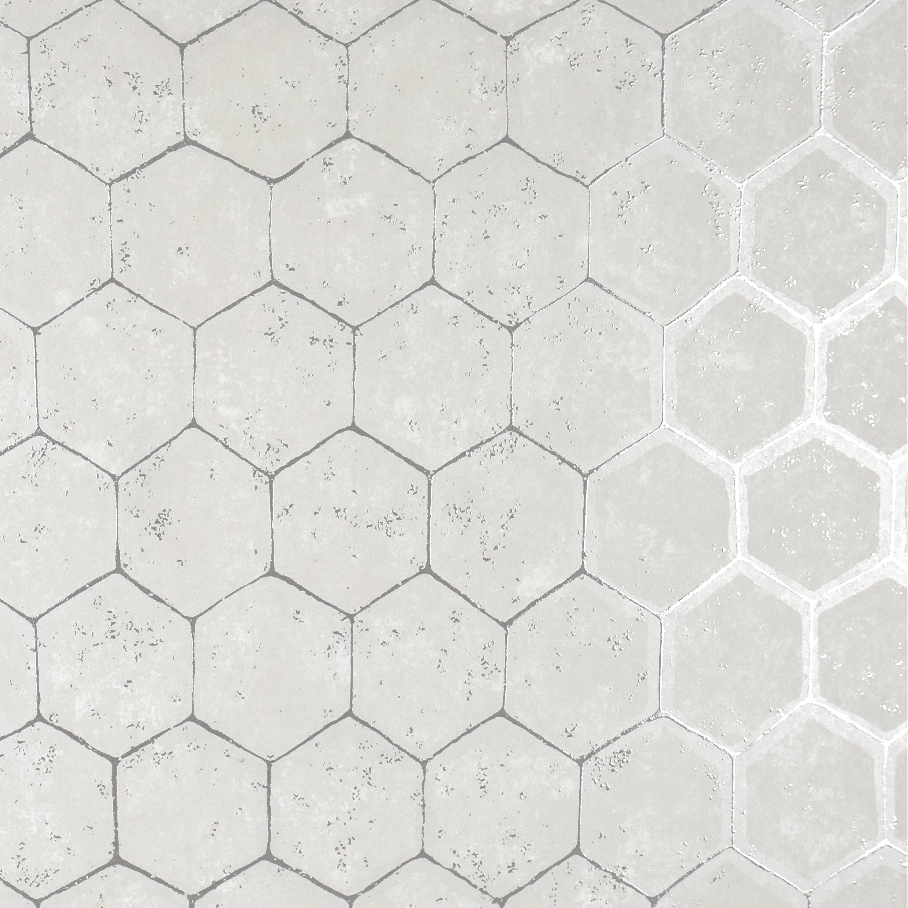 Brewster Starling Silver Honeycomb Wallpaper, 27.5-in by 33-ft