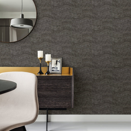 Brewster Hydra Dark Grey Geometric Wallpaper, 21-in by 33-ft