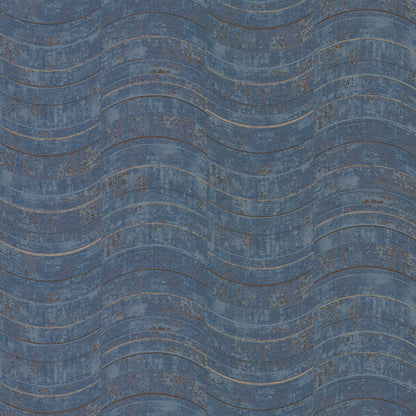 Brewster Hydra Blue Geometric Wallpaper, 21-in by 33-ft