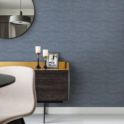 Brewster Hydra Blue Geometric Wallpaper, 21-in by 33-ft