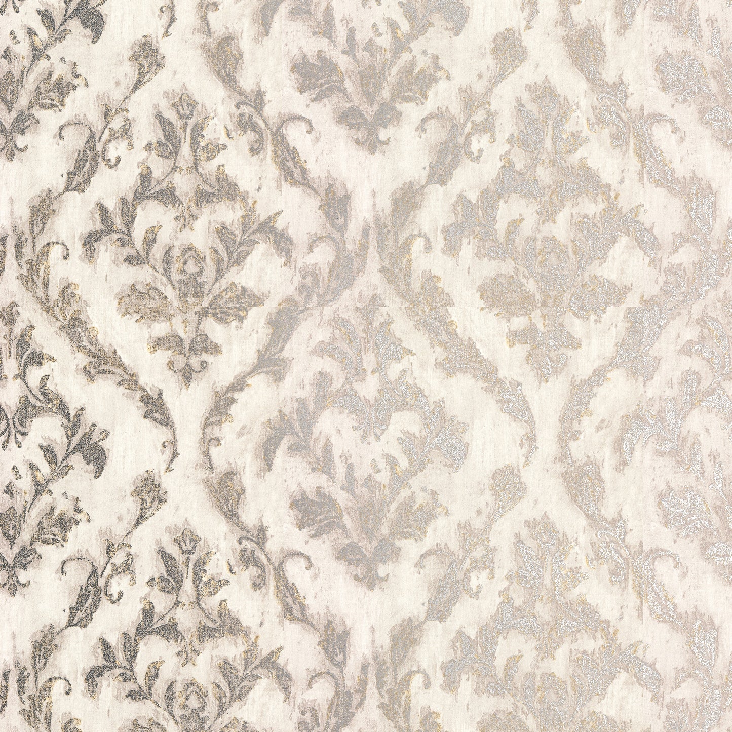 Brewster Lyra Light Grey Damask Wallpaper, 21-in by 33-ft