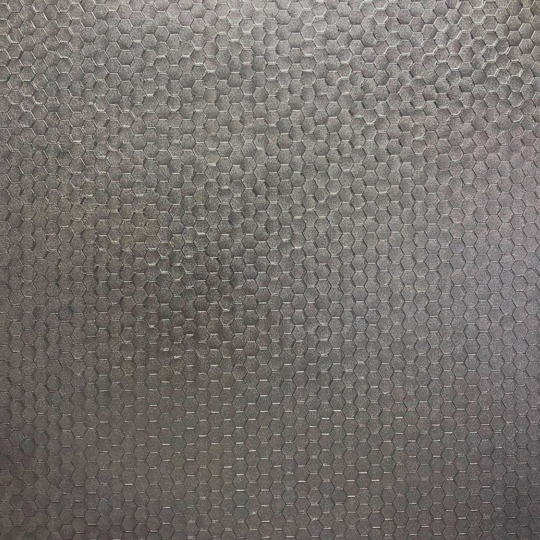 Brewster Carbon Pewter Honeycomb Geometric Wallpaper, 20.5-in by 33-ft